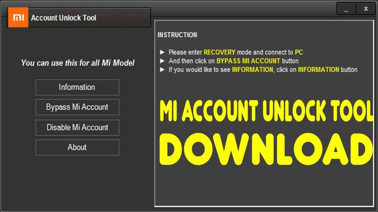 Mi Account Unlock Tool