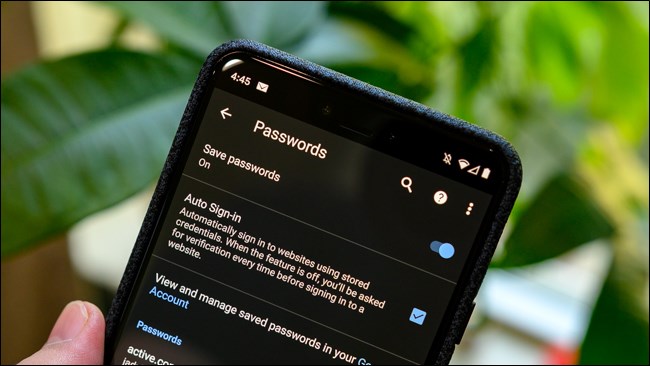 view saved passwords chrome android